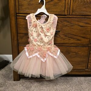 Weissman Peach Floral Tutu Dress
